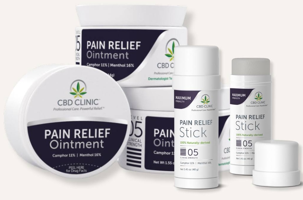 Images of the most popular cbd clinic level 5 products on the modern wellness market website